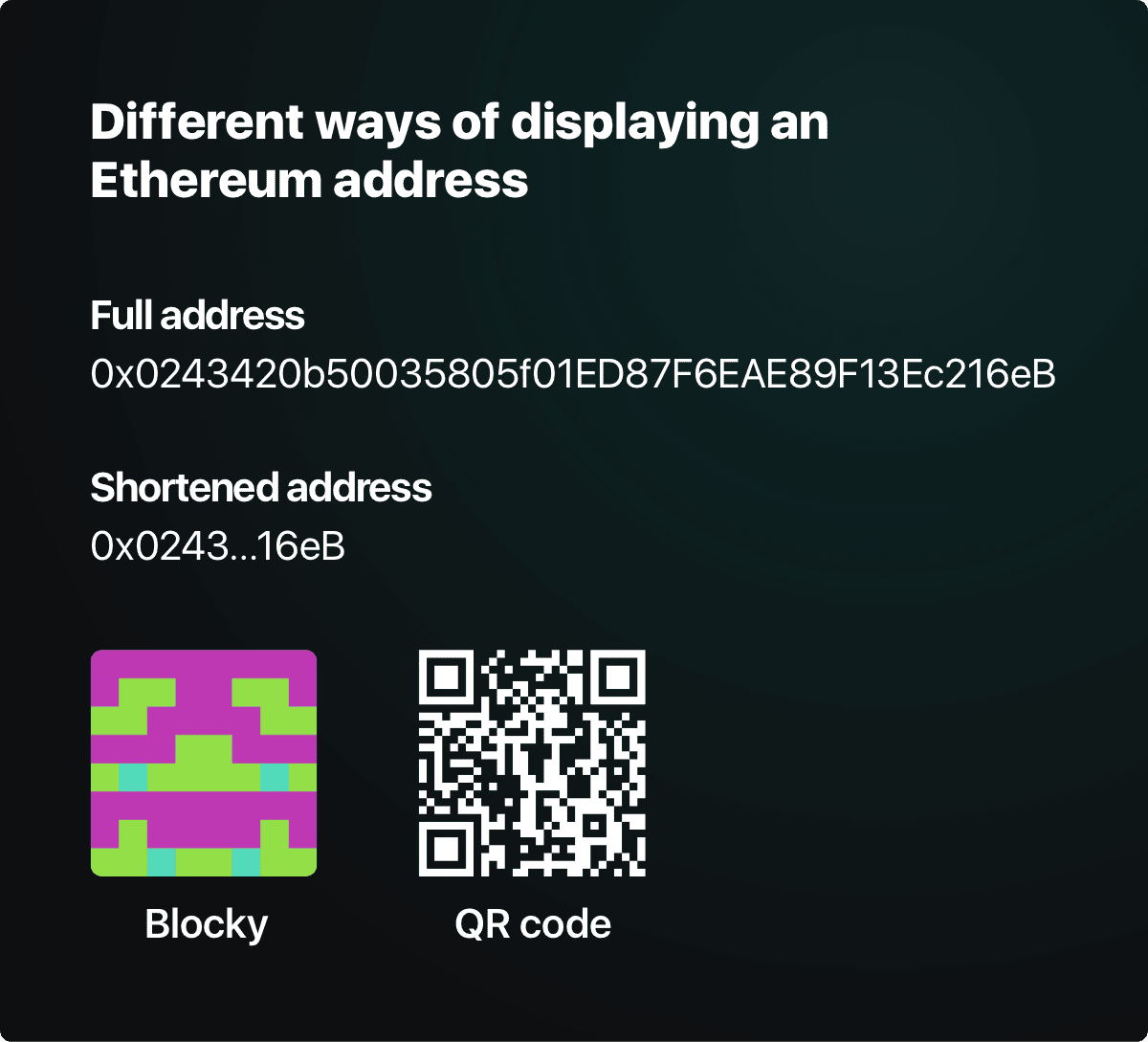 Addresses Crypto UX Handbook