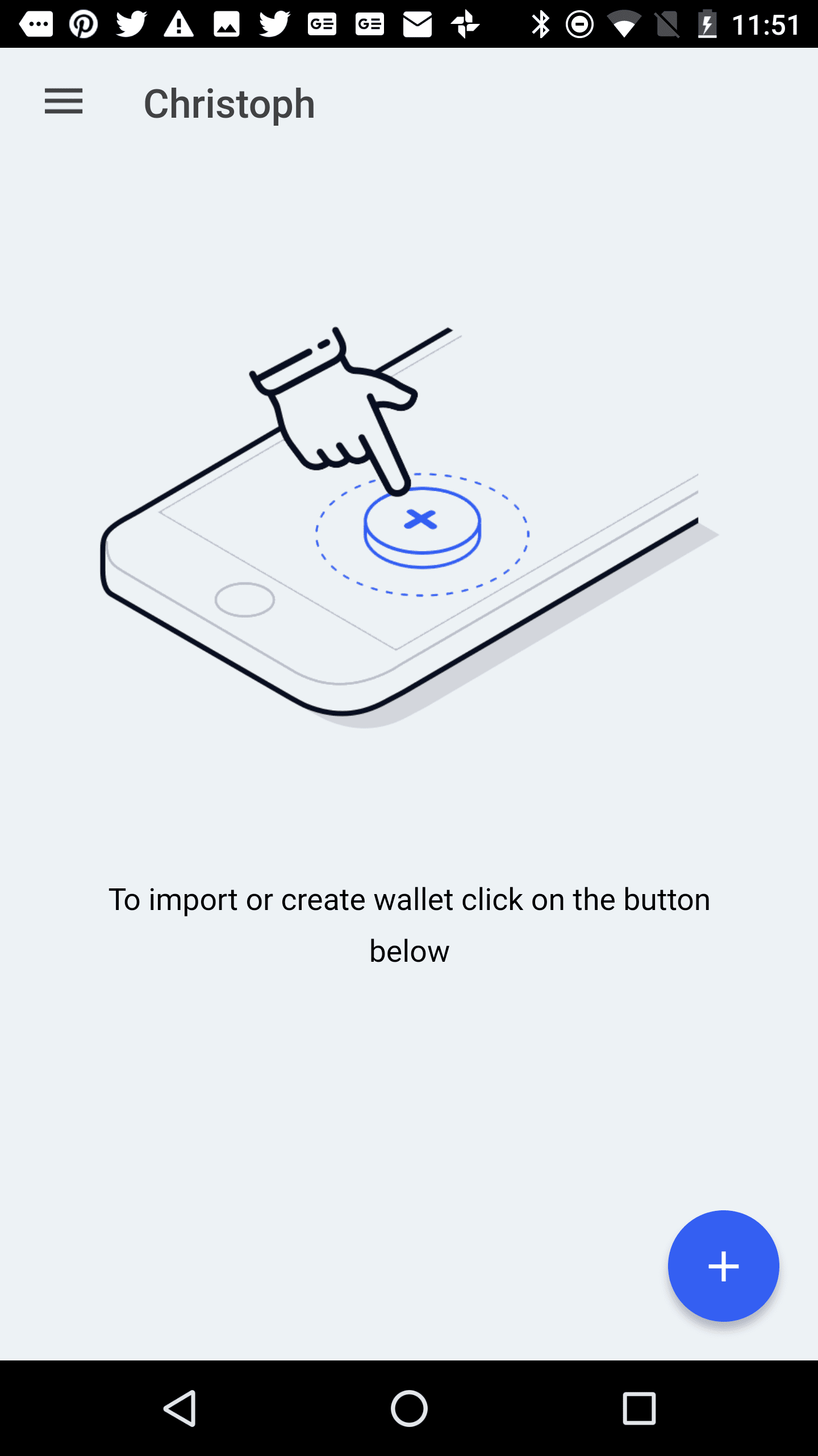 Ark for Android, 1.2.0, September 13, 2018 Ark app empty home screen