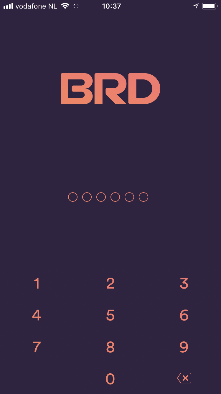 BRD (V 3.3.2, September 10, 2018) Bread app - PIN screen