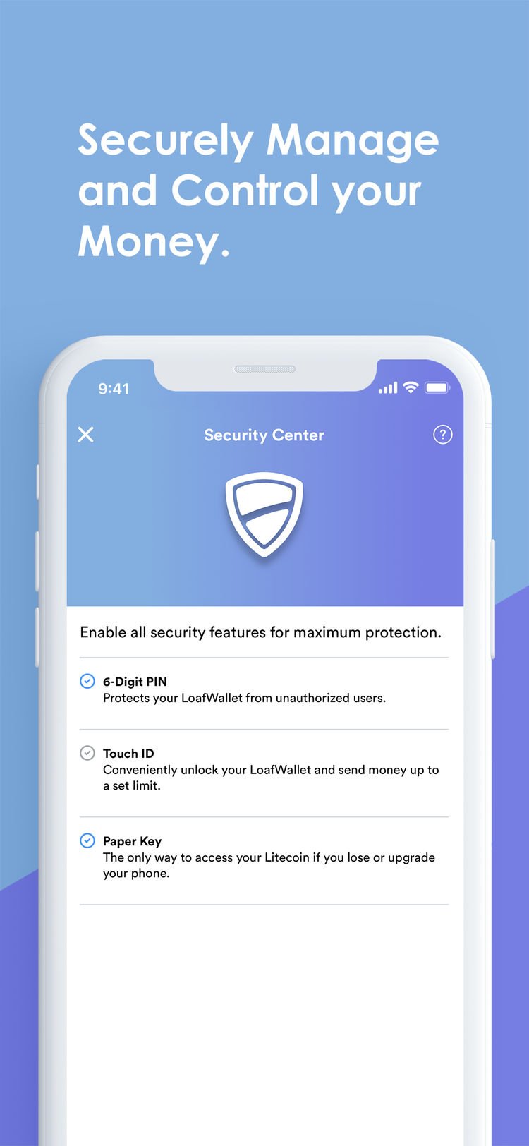 Loafwallet - Security center