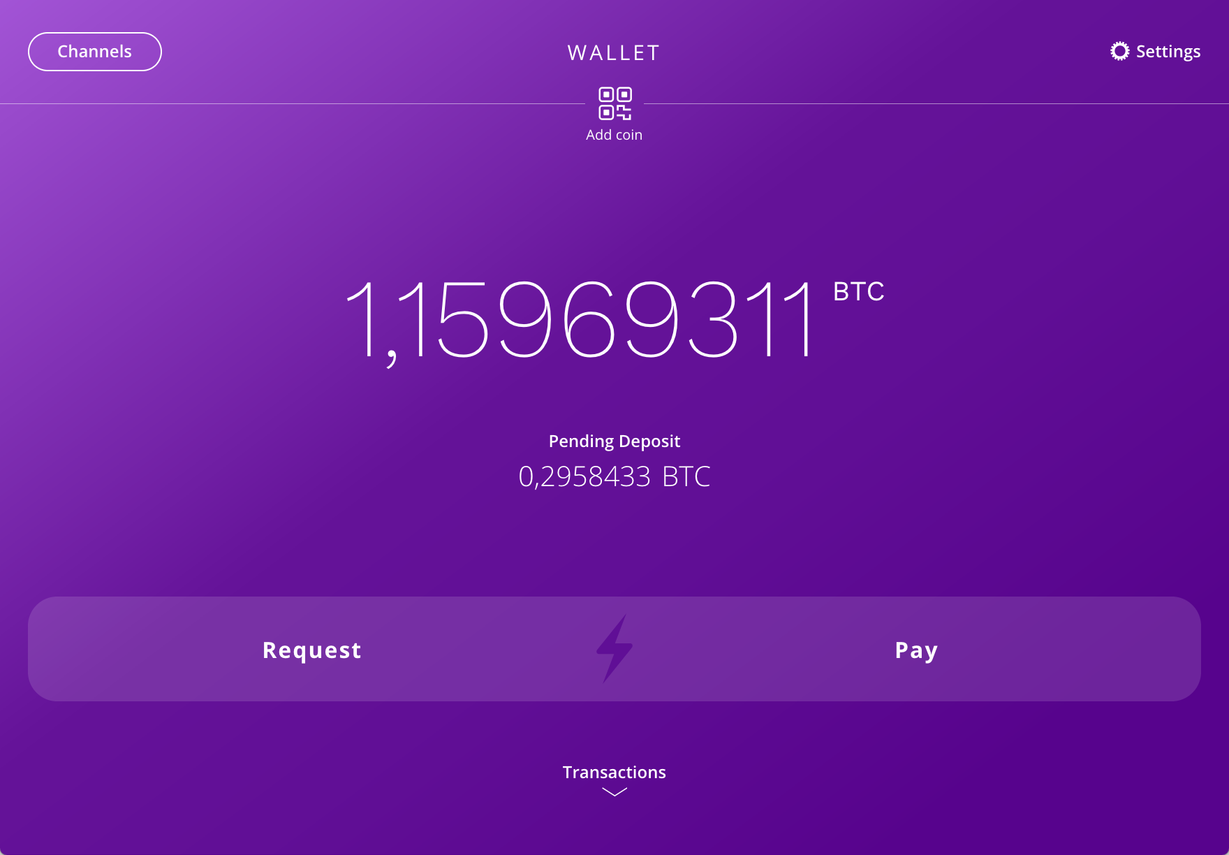 Lightning desktop wallet - receive