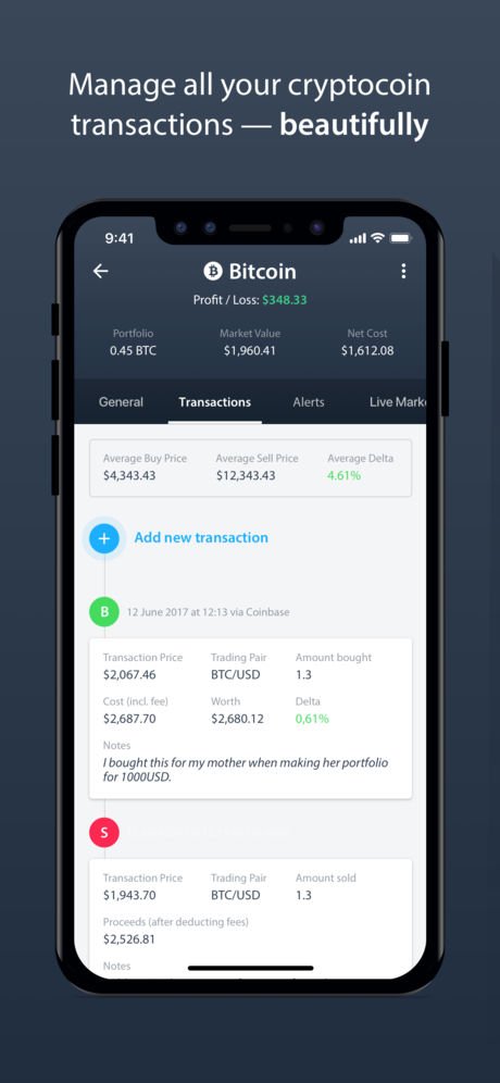 Delta app - transaction listings