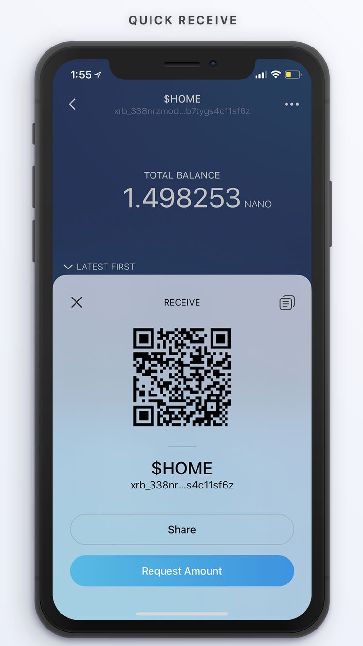 Nano app - receive screen