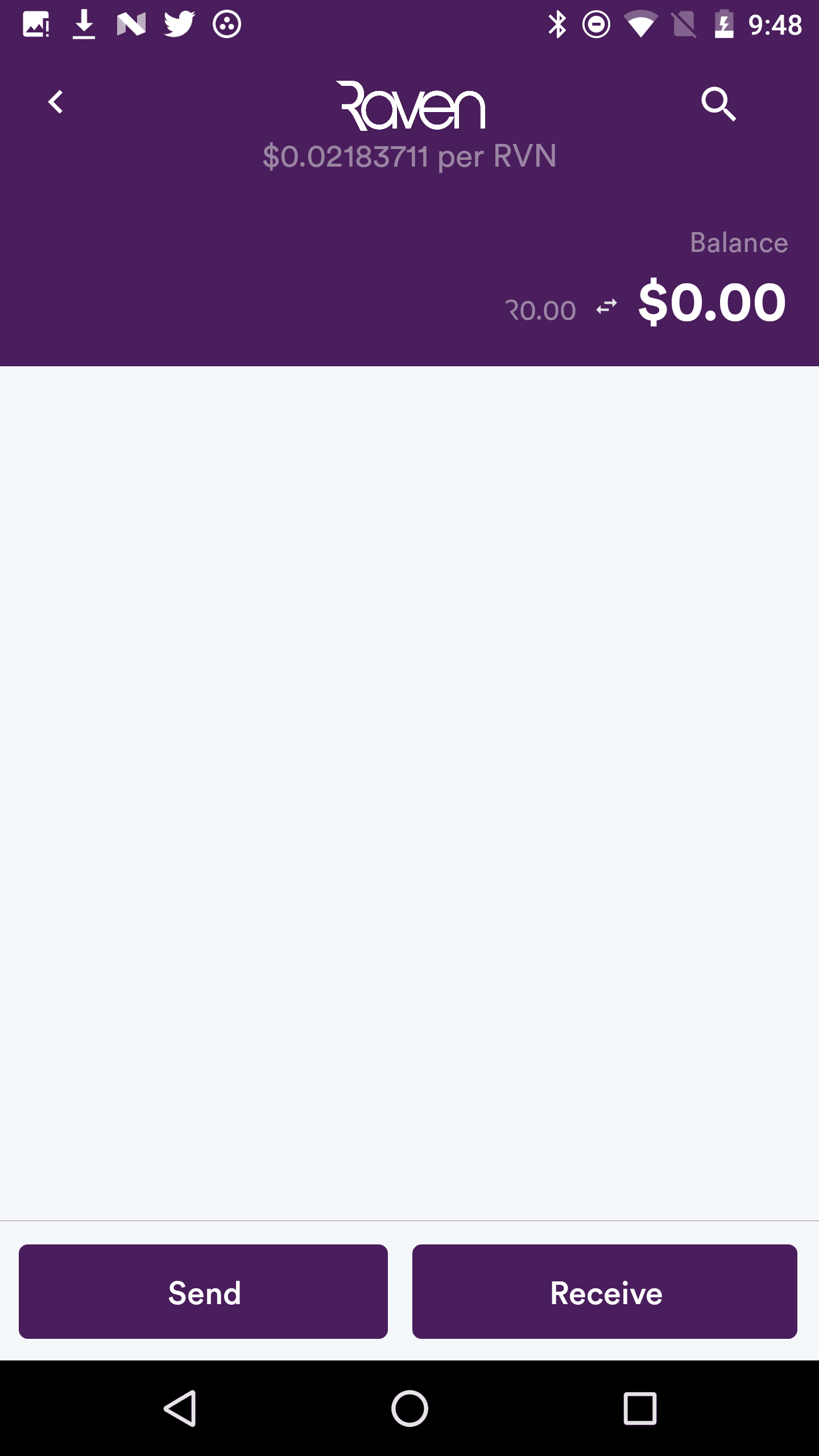 Ravencoin for Android, Version 1.1 FI, September 4, 2018 Ravencoin for Android - initial launch