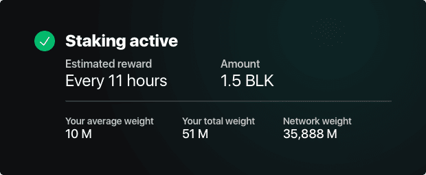 Cryptocurrency staking details